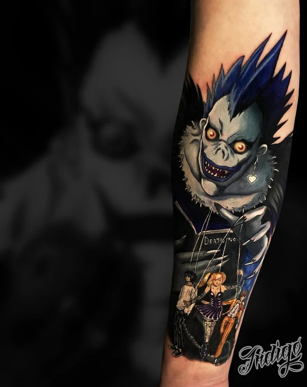 Аниме Character, Death tattoo на Предплечье
