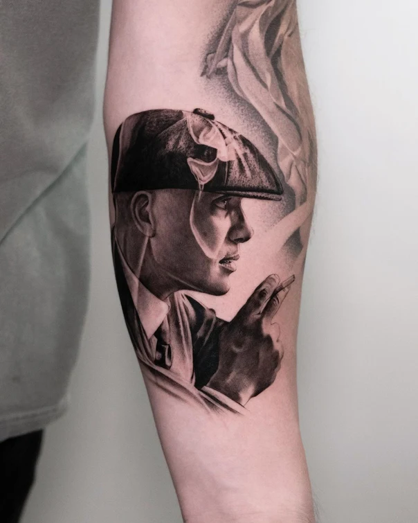 Realism Portrait, Man tattoo on Forearm