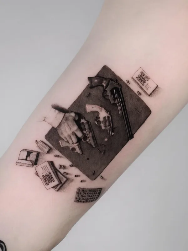 black and grey realism tatouage sur forearm #58133 | Artiste tatoueur Jake Berry