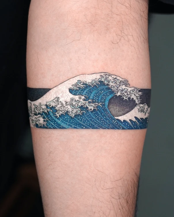 Japanese Wave tattoo on Forearm