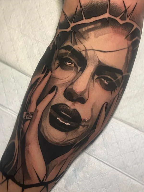 female black and grey black and grey 纹身 在 forearm #58520 | 纹身师 Elric
