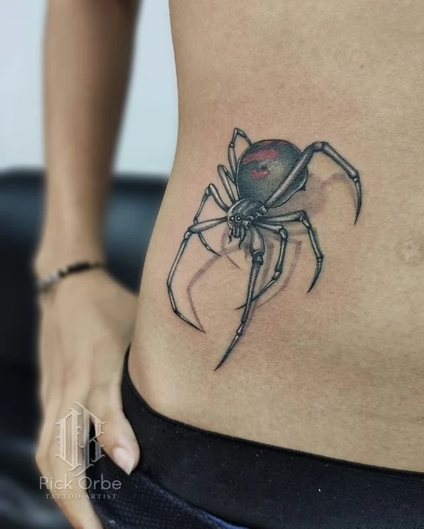 Realism Spider tattoo on Hip