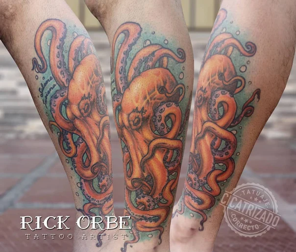 Illustrative Octopus, Sea tattoo on Forearm