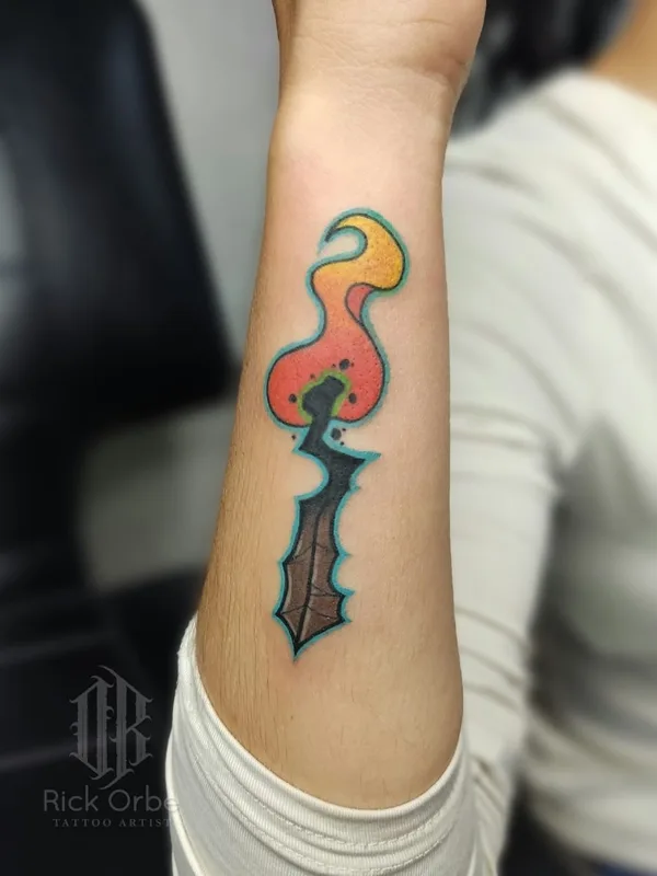 color cartoon tattoo on forearm #58676 | Tattoo Artist Rick Orbe