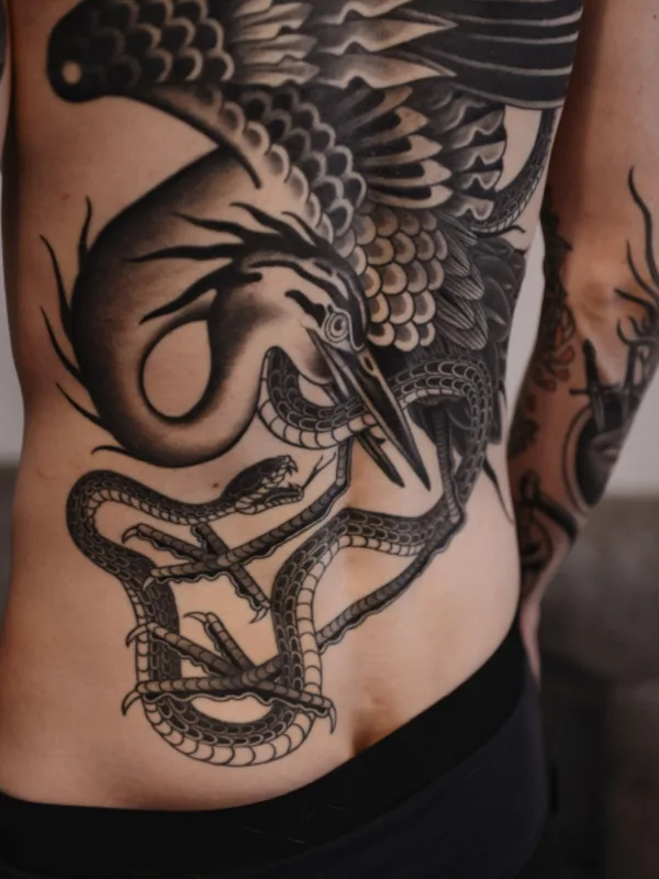 black and grey japanese tatouage sur back #72772 | Artiste tatoueur ros helem