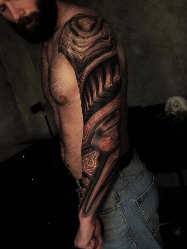 male color biomechanical татуировка на full sleeve #72855 | Тату мастер Тони Рут