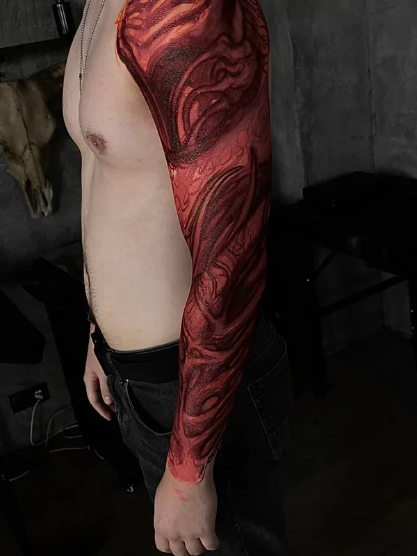 male color abstract татуировка на full sleeve #72858 | Тату мастер Тони Рут