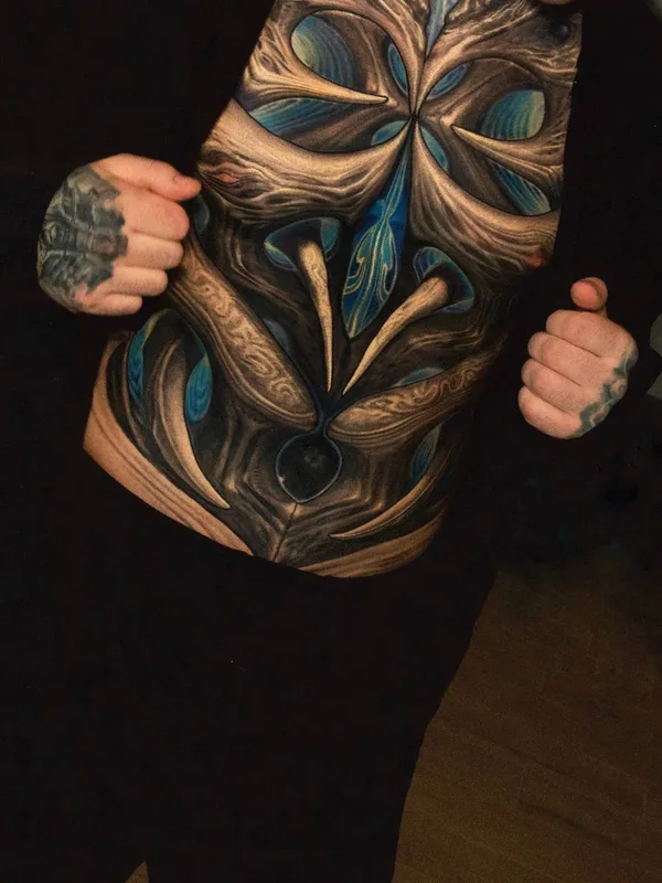 color biomechanical татуировка на stomach #72860 | Тату мастер Тони Рут