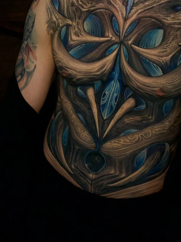color biomechanical татуировка на full back #72856 | Тату мастер Тони Рут