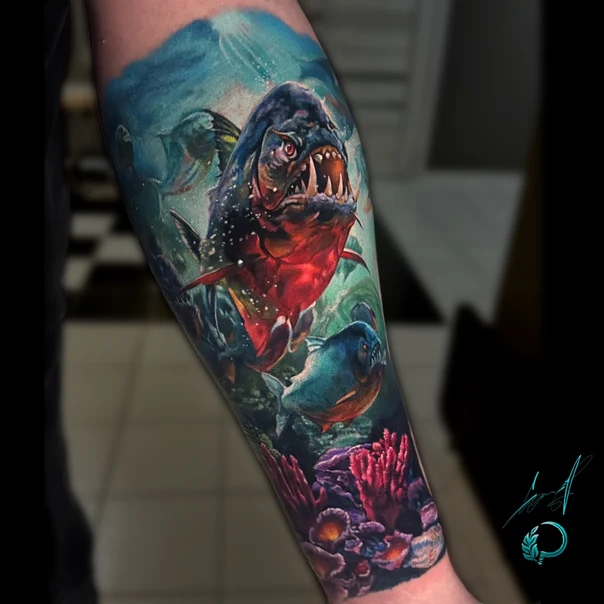 Реализм Fish, Underwater tattoo на Предплечье