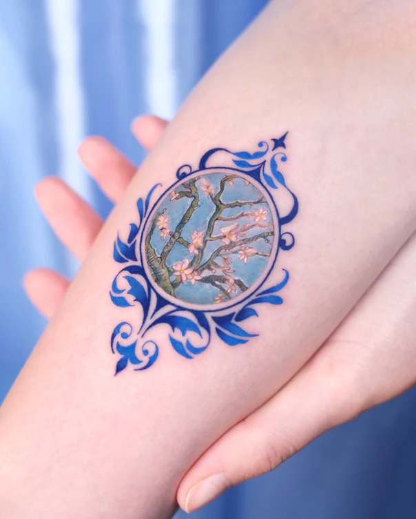 Illustrative Floral, Tree tattoo on Forearm