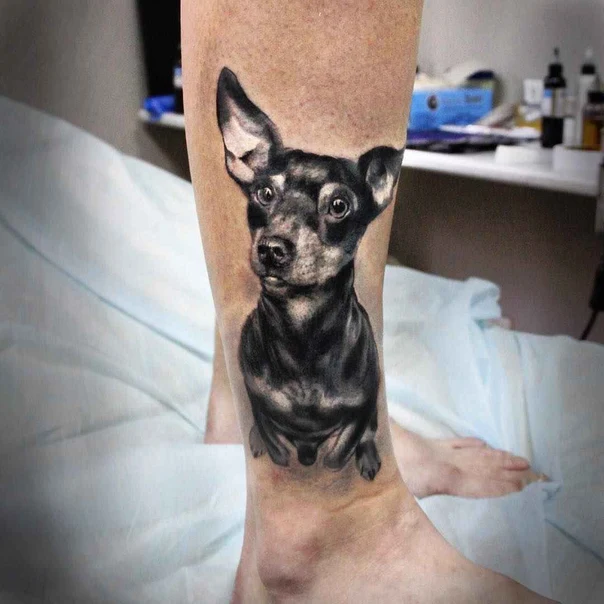 Реализм Dog, Animal tattoo на Икра