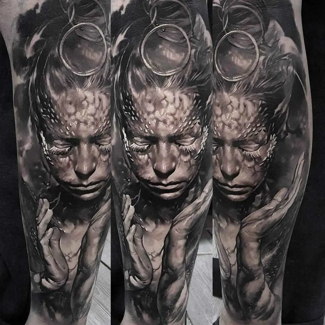 realism tattoo artist Domantas Parvainis | 写实纹身艺术家 Domantas Parvainis 黑白与彩色写实纹身