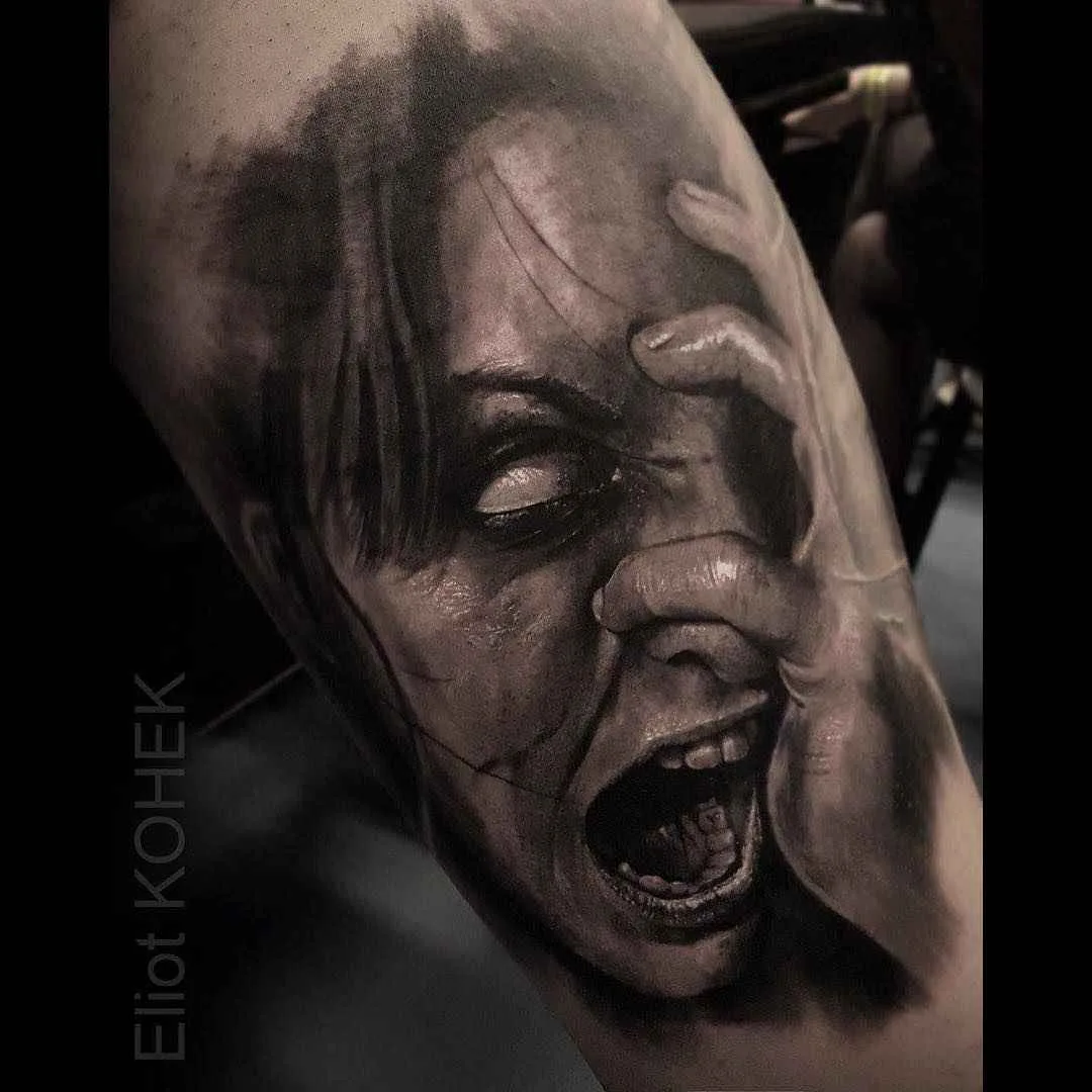 Tattoo artist Eliot Kohek dark skull realism tattoos | Мрачный реализм тату-мастера Eliot Kohek татуировки череп