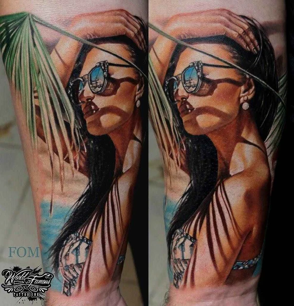 Реализм Portrait, Woman tattoo на Предплечье