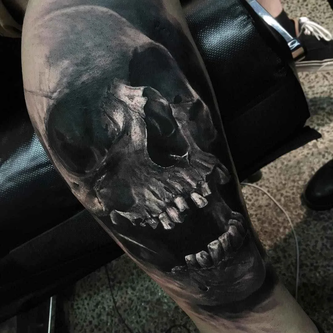 Tattoo artist Eliot Kohek dark skull realism tattoos | Мрачный реализм тату-мастера Eliot Kohek татуировки череп