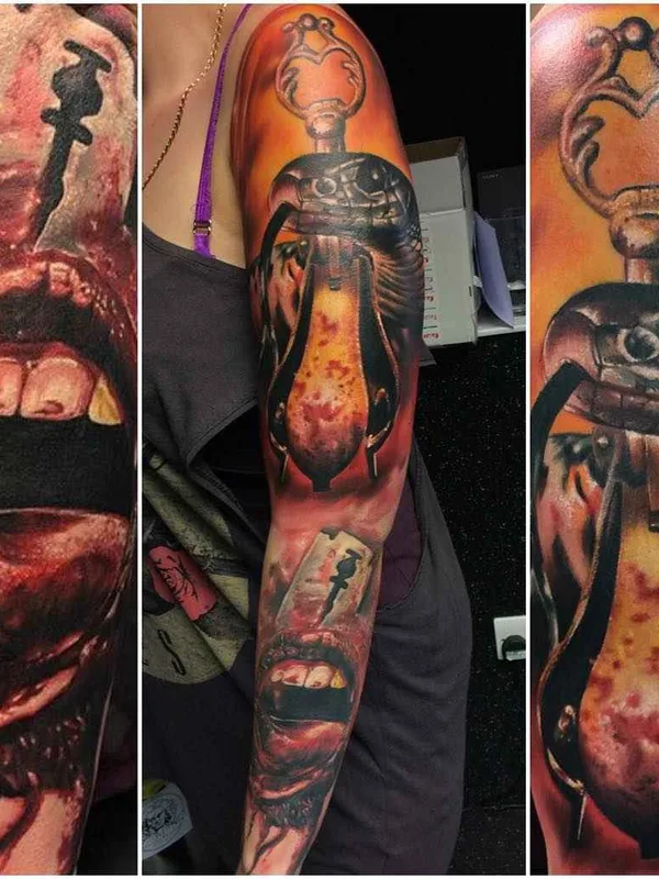 color realism tattoo on full sleeve #1647 | Tattoo Artist Max Pniewski
