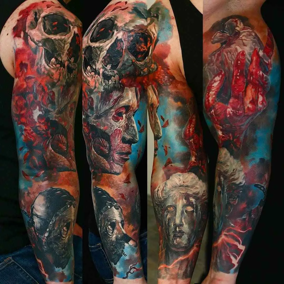 realism tattoo artist Domantas Parvainis | 写实纹身艺术家 Domantas Parvainis 黑白与彩色写实纹身