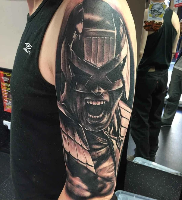 Realism Character tattoo on Full Sleeve