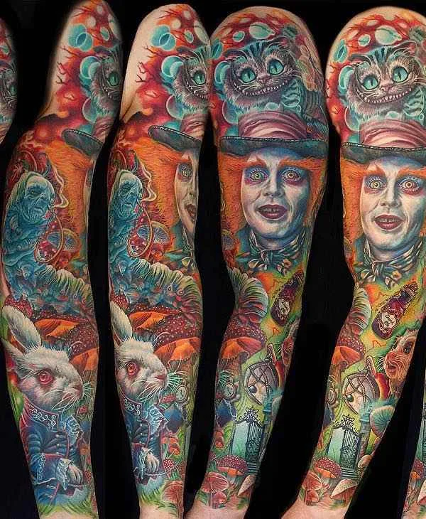 color illustrative татуировка на full sleeve #1684 | Тату мастер Mario Hartmann