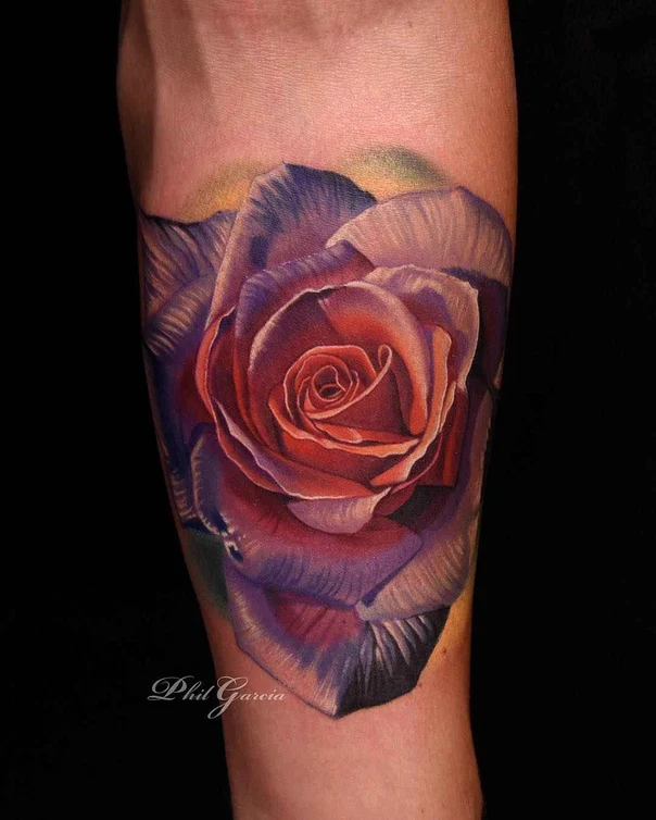 Realism Rose tattoo on Forearm