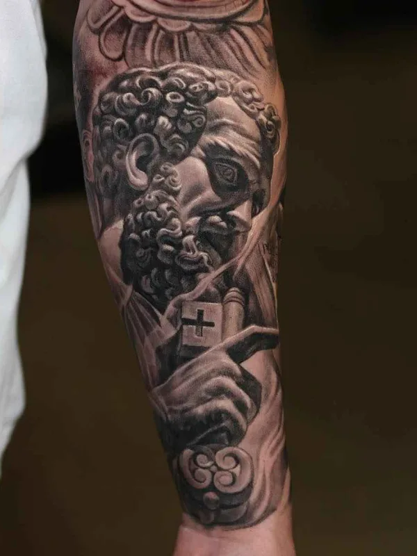 black and grey realism татуировка на forearm #1805 | Тату мастер Dongkyu Lee (Qtattoo)