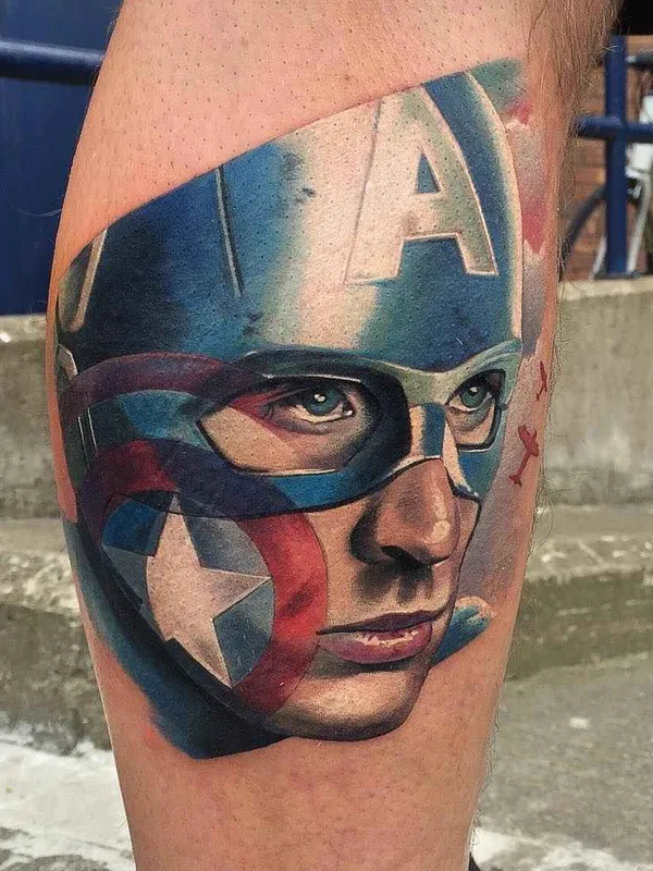 color realism tatuaje en calf #1567 | Tatuador Kerry Irvine