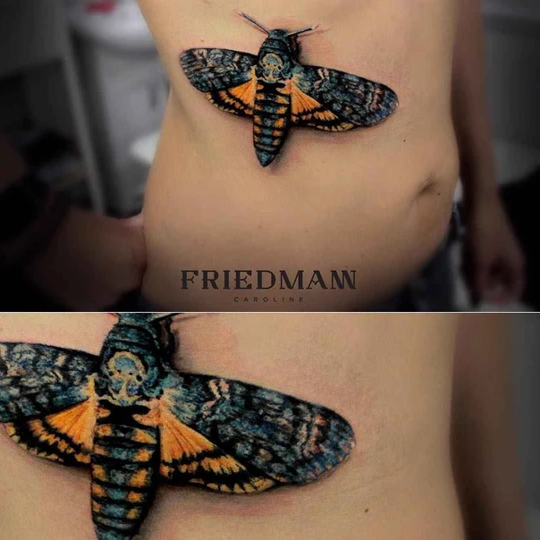 Реализм Moth tattoo на Живот