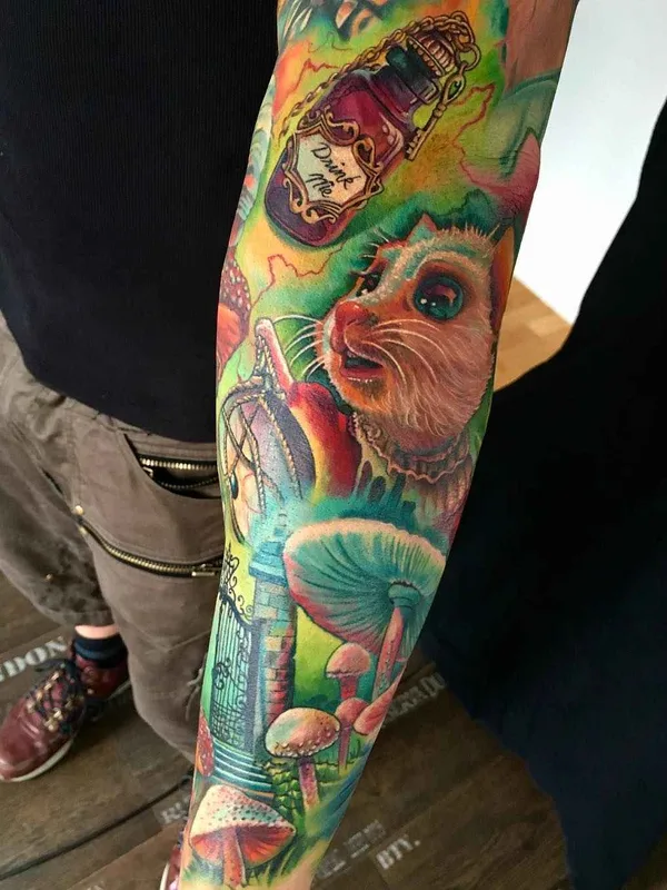 color illustrative татуировка на full sleeve #1687 | Тату мастер Mario Hartmann