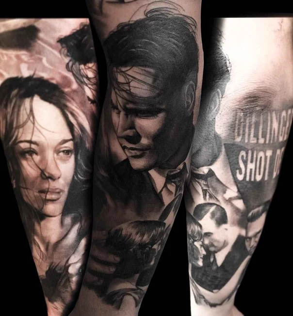 Photorealism Portrait, People tattoo on Full Sleeve