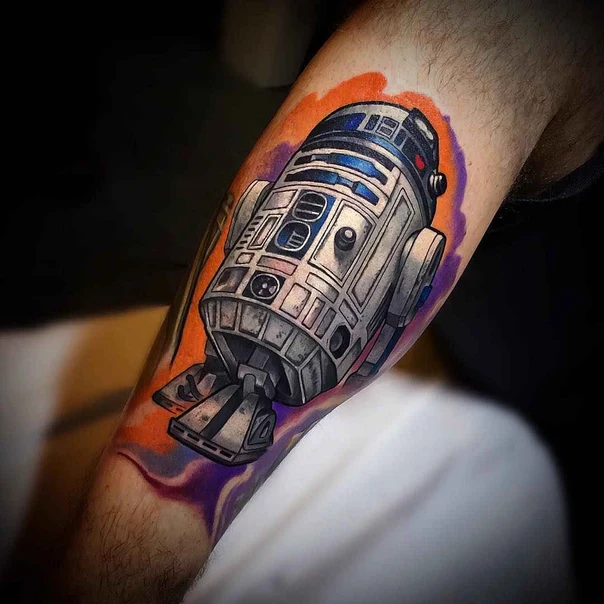 Realism Star wars, R2d2 tattoo on Forearm