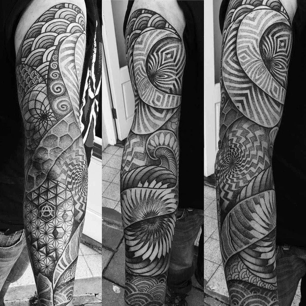 Geometric Geometric, Mandala tattoo on Full Sleeve