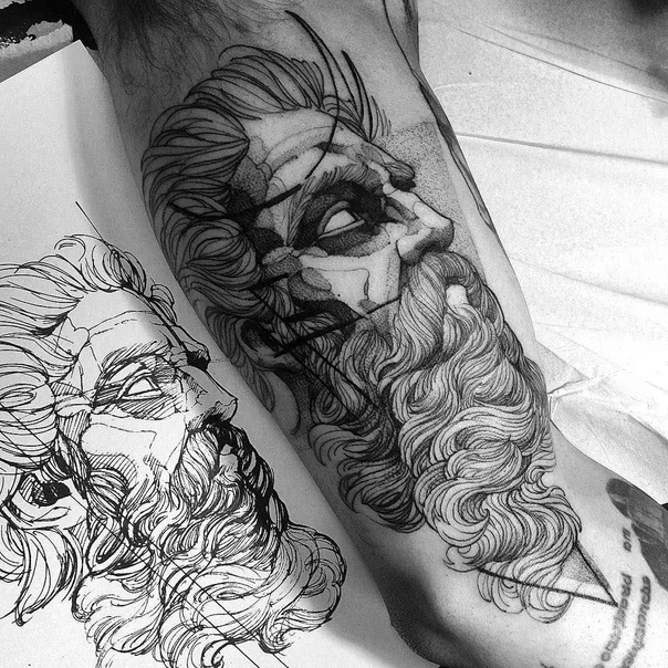 Sketch Portrait tattoo on Forearm