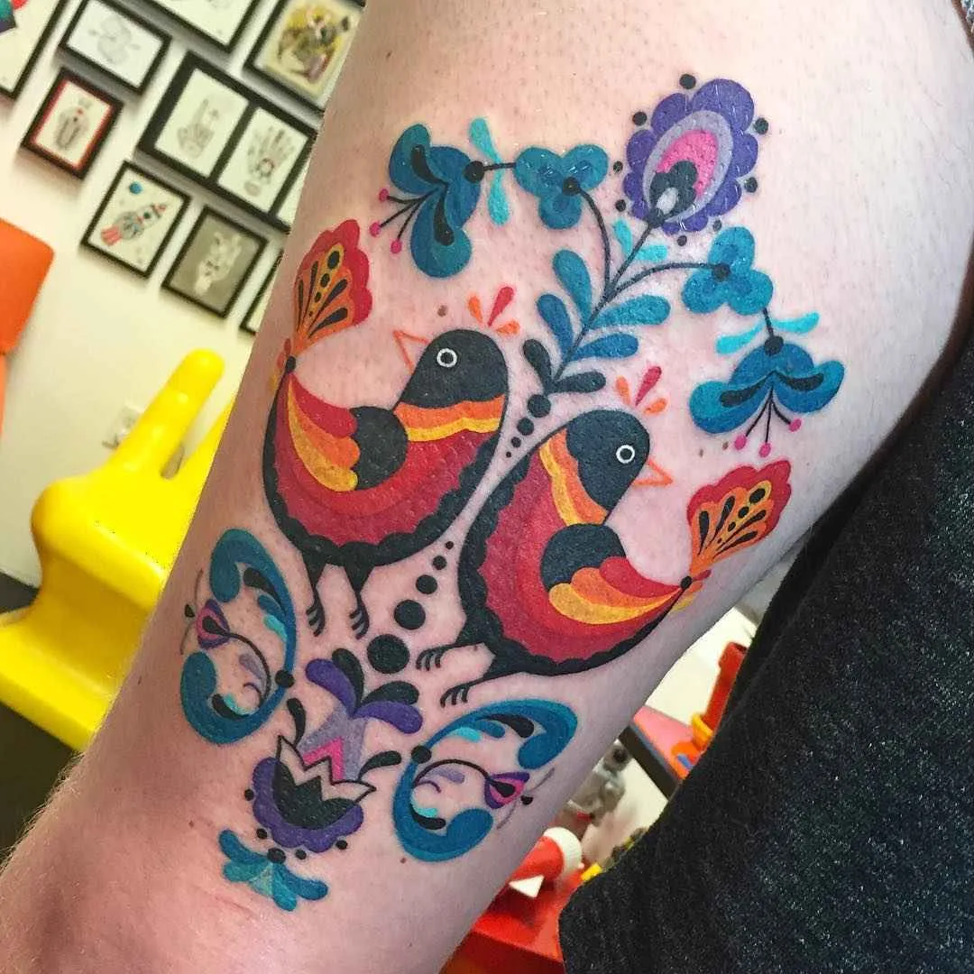 тату мастер Winston Whale цветные абстрактные татуировки | tattoo artist Winston Whale colour abstract tattoo