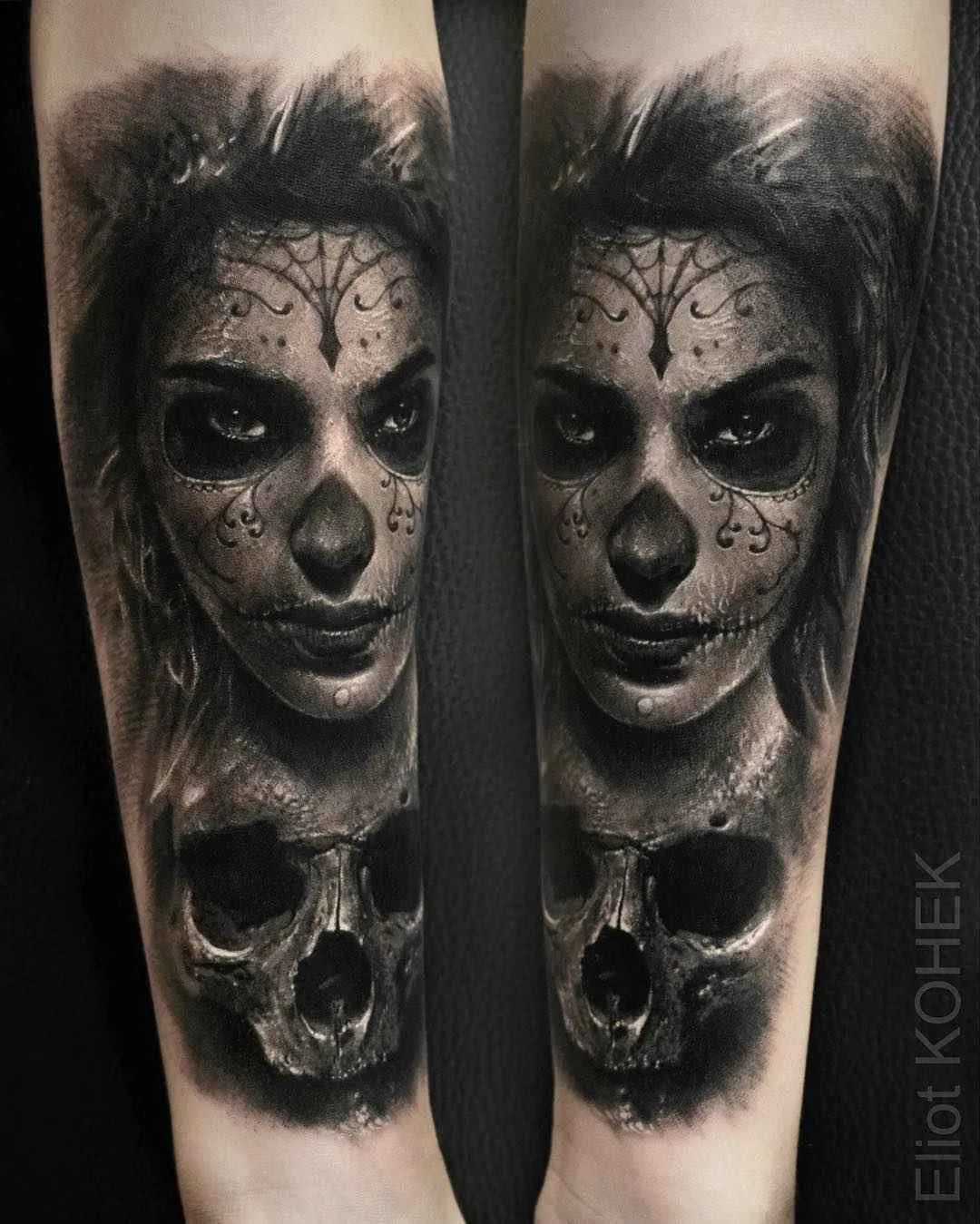 Tattoo artist Eliot Kohek dark skull realism tattoos | Мрачный реализм тату-мастера Eliot Kohek татуировки череп