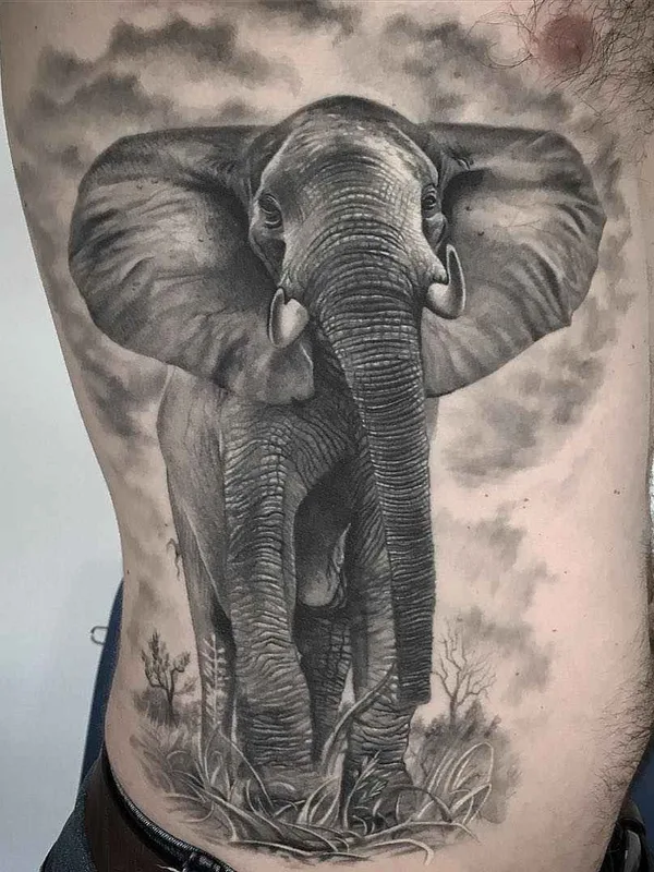 male black and grey realism татуировка на side #1693 | Тату мастер Mario Hartmann