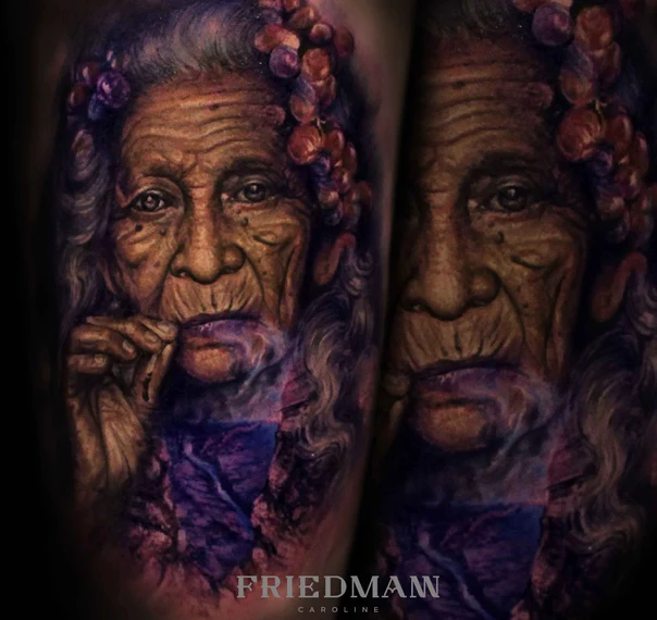 Реализм Portrait, Grapes tattoo на Предплечье