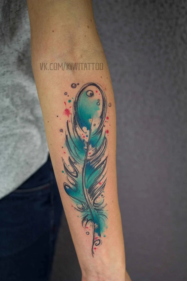 Акварель Feather tattoo на Предплечье
