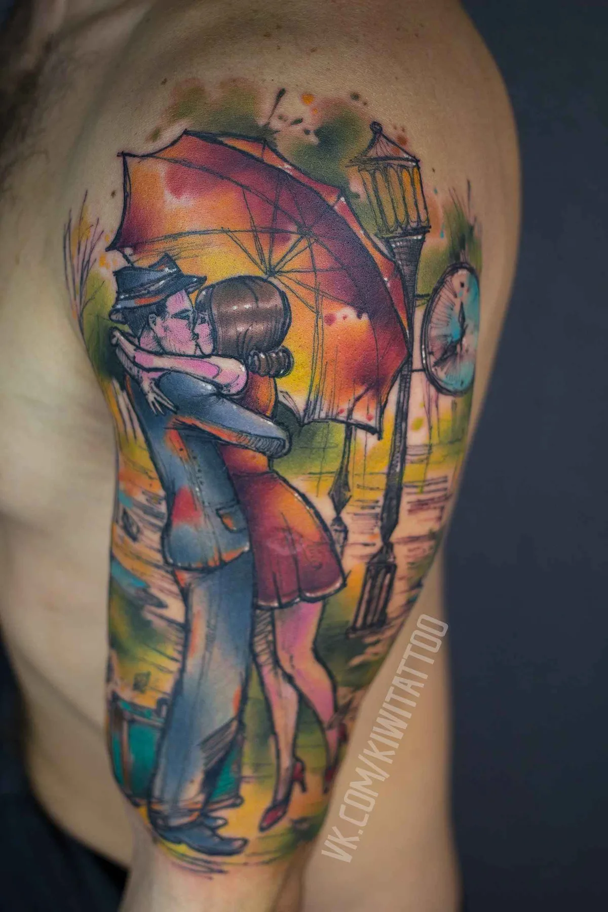 тату-мастер Виктория Kiwi Григорьева цветные скетч татуировки | Tattoo artist Victoria Kiwi color sketch tattoo