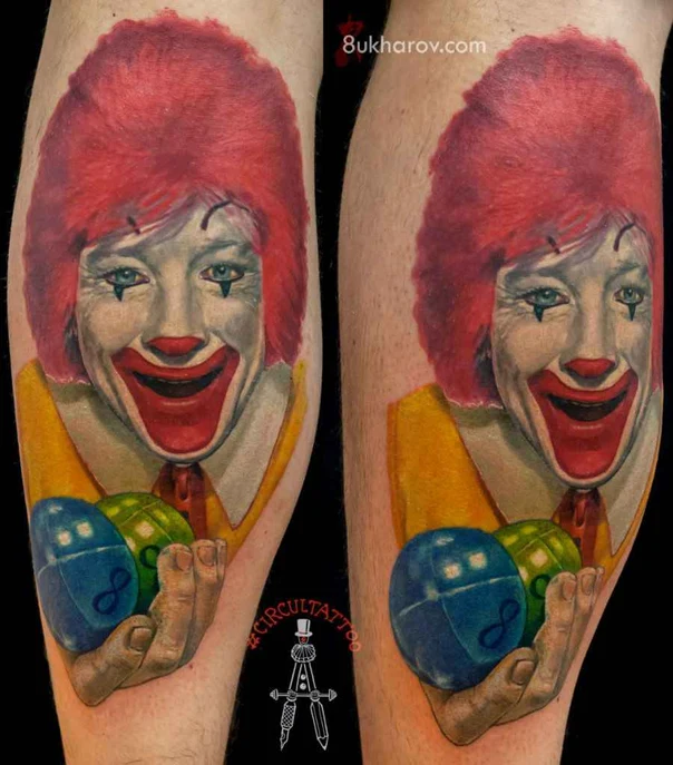 Реализм Clown, Portrait tattoo на Икра