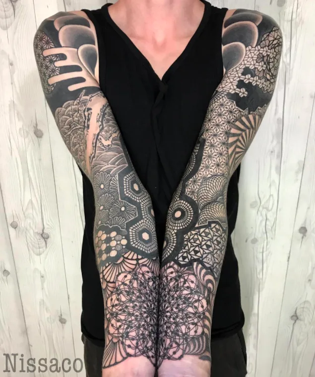tattoo artist Nicasso ornamental graphic tattoo