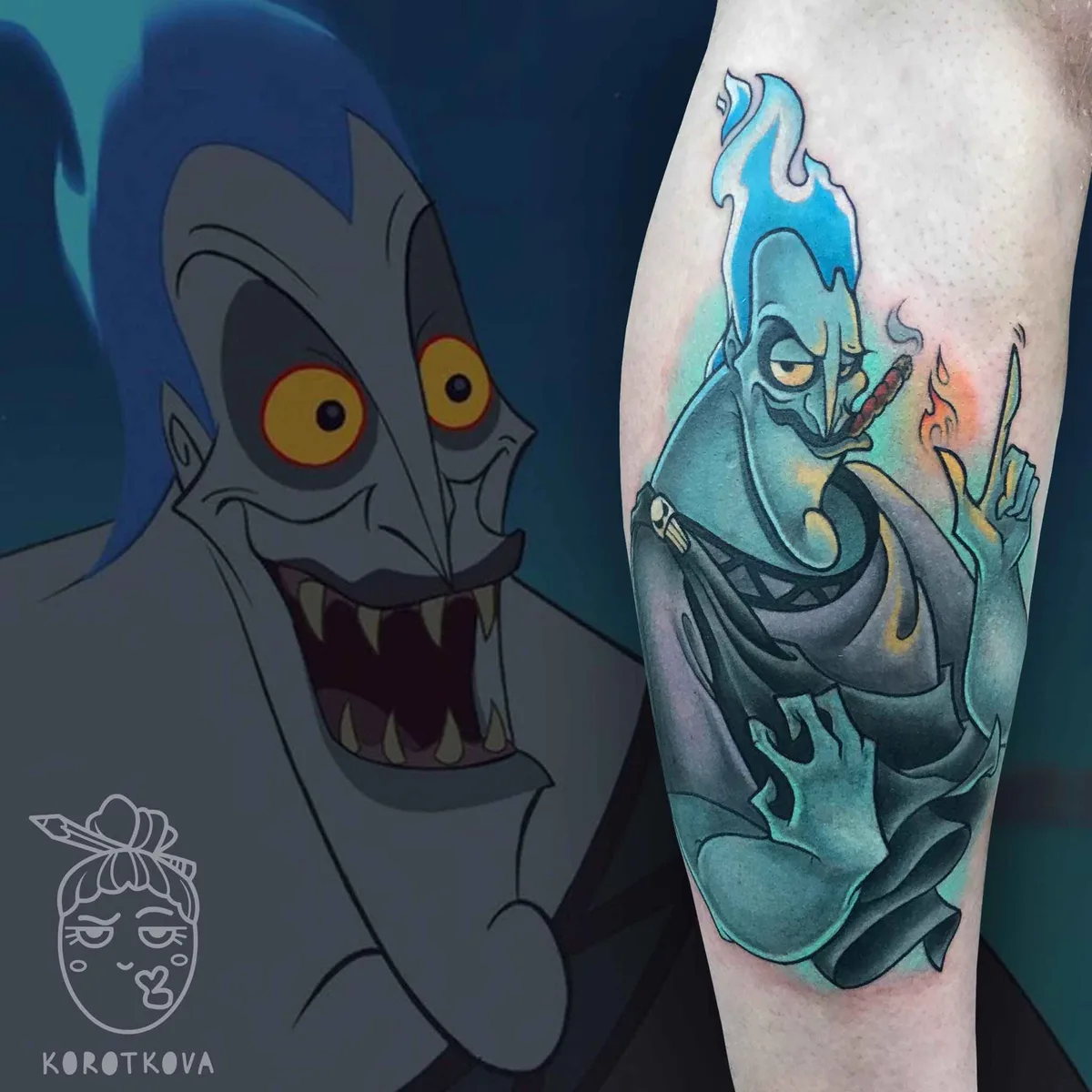 Tattoo artist Natali Korotkova bright fun new school tattoo