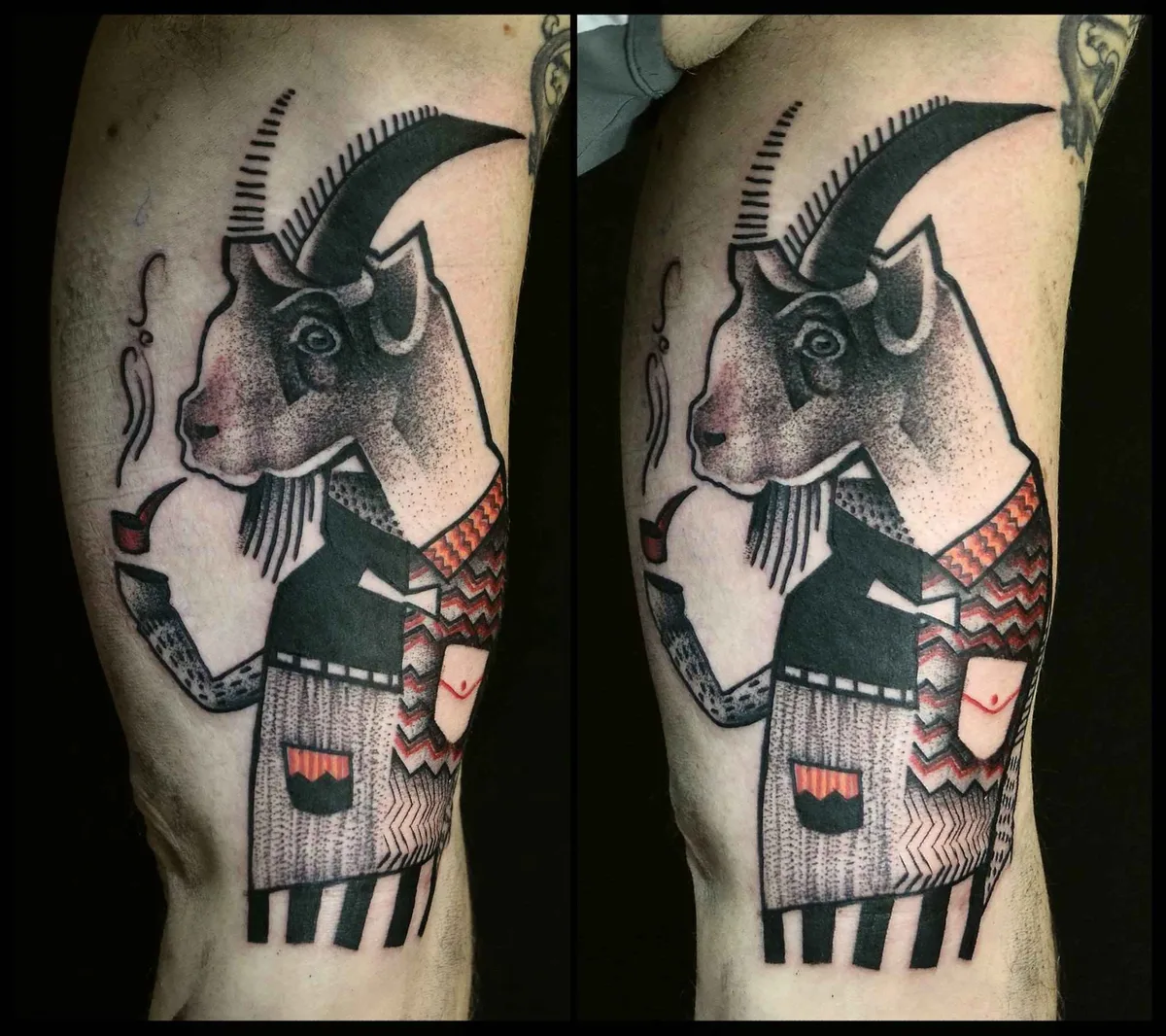 Artista di tatuaggi Katarzyna Krutak crea un tatuaggio a colori astratto