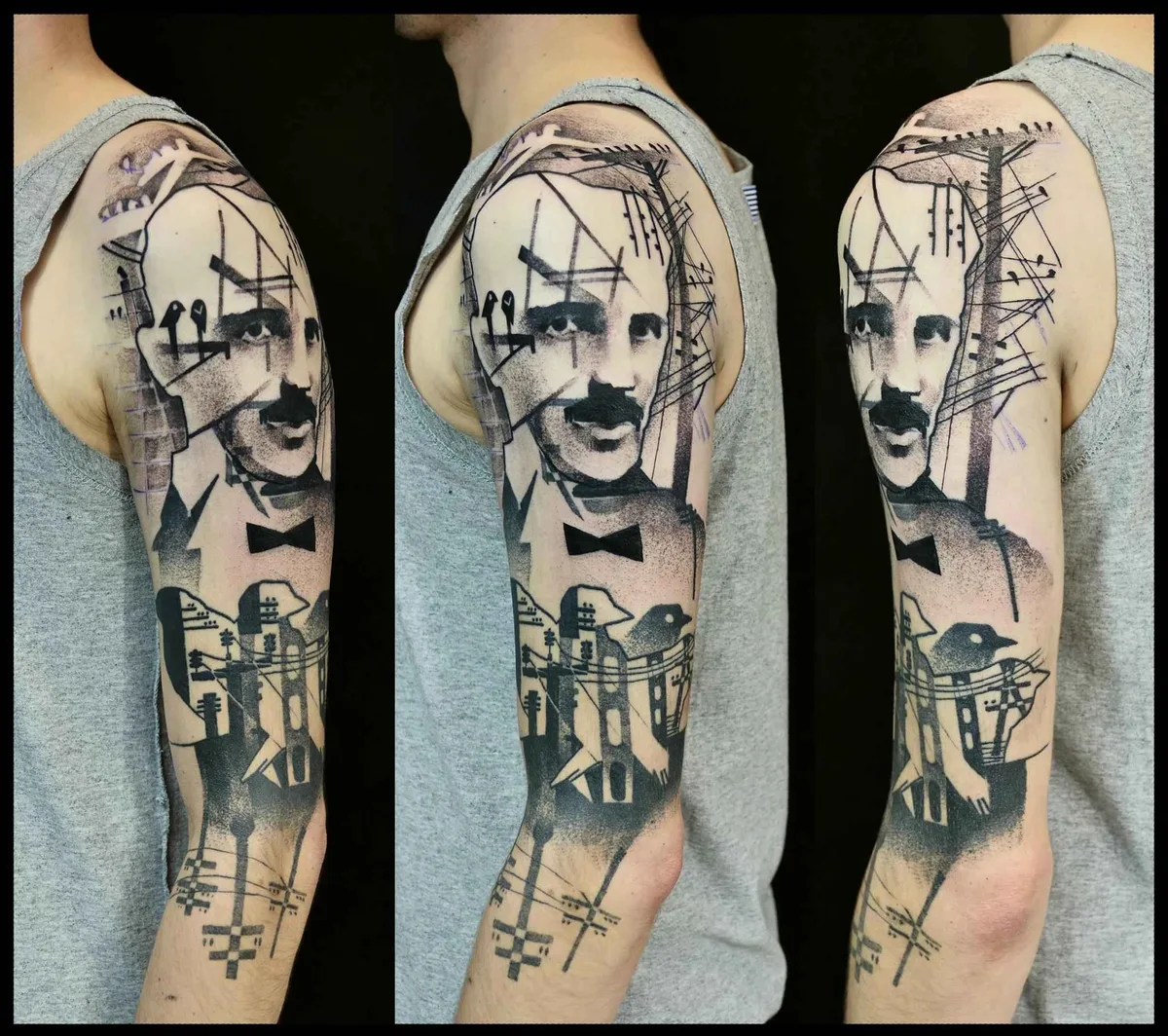 Artista di tatuaggi Katarzyna Krutak crea un tatuaggio a colori astratto