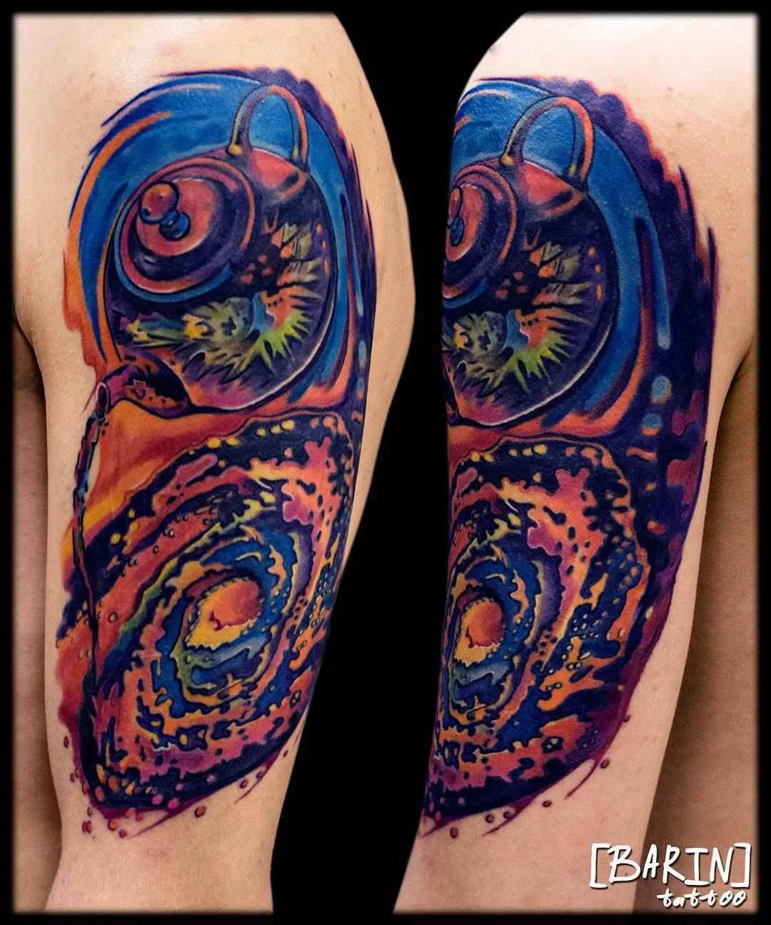 Tattoo artist Yuriy BaRiN Barinov watercolor authors tattoo