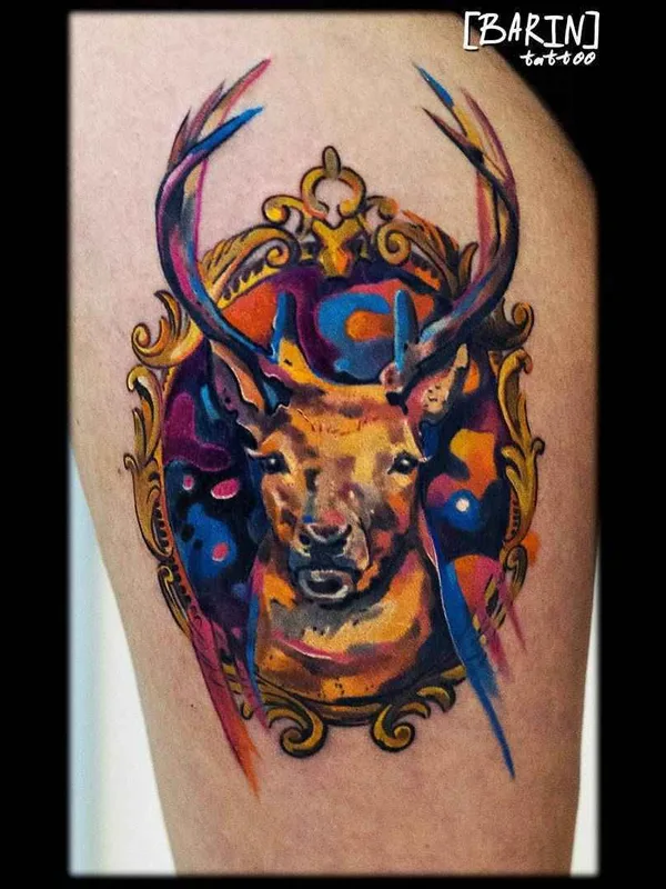 color realism Tatuaggio su thigh #13404 | Tatuatore Юрий BaRiN Баринов