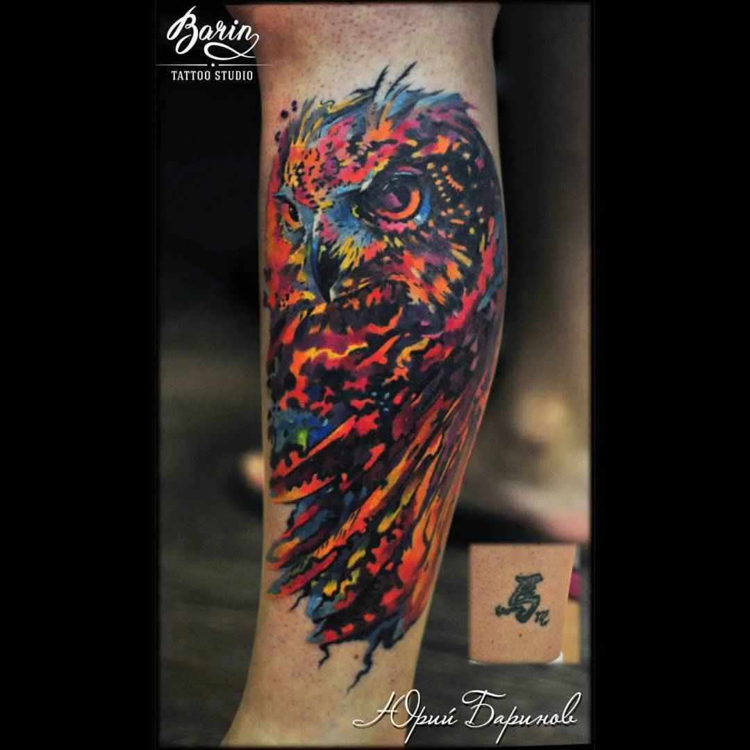 Tattoo artist Yuriy BaRiN Barinov watercolor authors tattoo