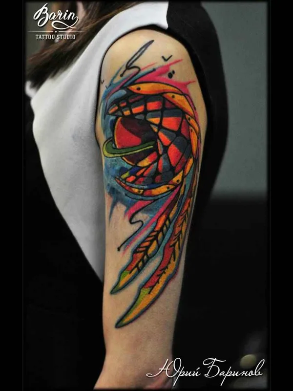 female color abstract Tatuaggio su forearm #13400 | Tatuatore Юрий BaRiN Баринов