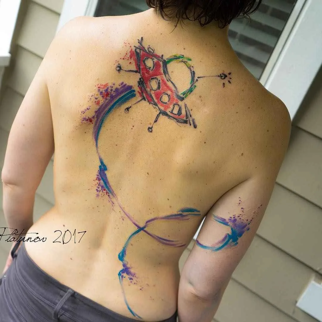 Tatuador Aleksey Platunov art bruto color watercolor sketch tattoo