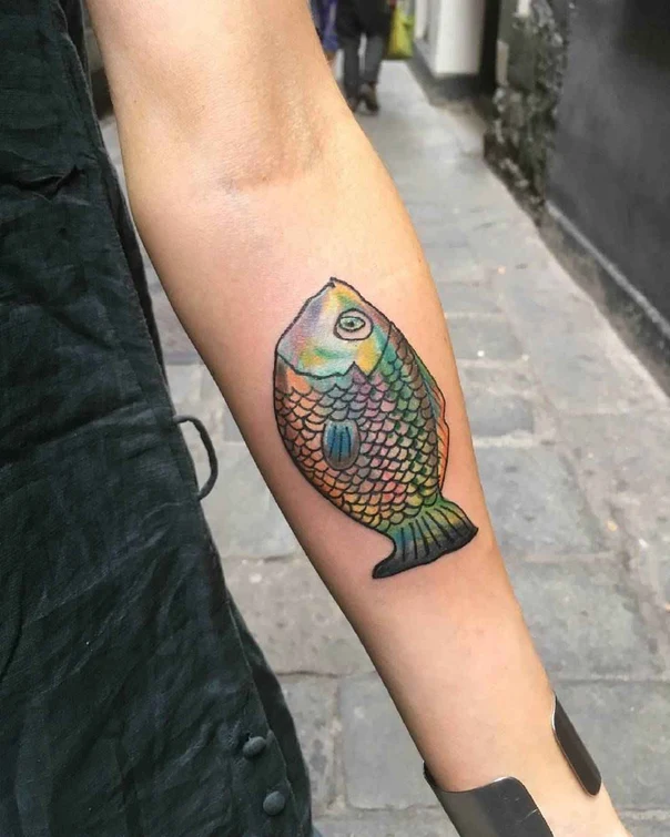 Illustrative Fish tattoo on Forearm